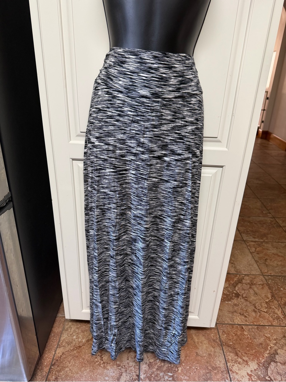 Merona Black & White Space-Dye Maxi Skirt